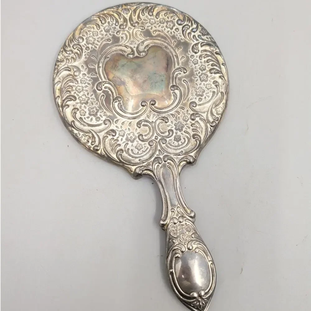 Vintage Mirror Brush Comb Vanity Set Silver Plated Art Nouveau Repousse